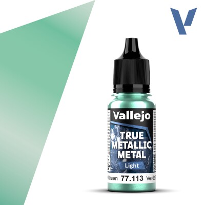 Акрилова фарба Жук-зелений Світлий тон (Beetle Green Light) Vallejo True Metallic Metal VAL 77113 детальное изображение True Metallic Metal Vallejo