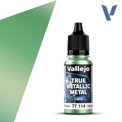 Акрилова фарба Сутінково-зелений Світлий тон (Dusken Green Light) Vallejo True Metallic Metal VAL 77114 детальное изображение True Metallic Metal Vallejo