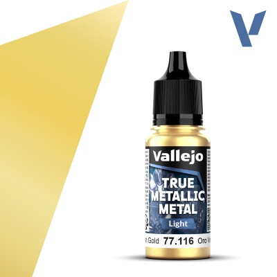 Акрилова фарба Зеленувато-золотий Світлий тон (Greenish Gold Light) Vallejo True Metallic Metal VAL 77116 детальное изображение True Metallic Metal Vallejo