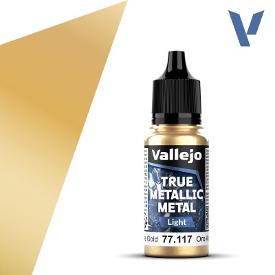 Акрилова фарба Таємничо-золотий Світлий тон (Arcane Gold Light) Vallejo True Metallic Metal VAL 7711 детальное изображение True Metallic Metal Vallejo