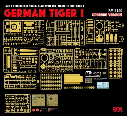 Збірна модель 1/35 Танк Тигр I Sd.Kfz.181 раннього випуску Курск 1943 з Віттманом (фігурка зі смоли) Оновлена версія Rye Field Model RFM 5140 детальное изображение Бронетехника 1/35 Бронетехника