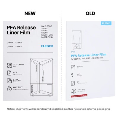 PFA-пленка ELEGOO для Saturn 2/8K/3/4/4 Ultra/4 Ultra 16K (5 шт) детальное изображение Комплектующие и аксессуары 3D печать