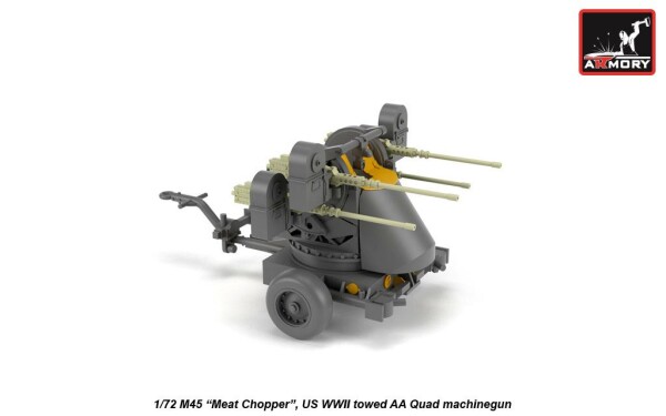 Сборная модель 1/72 Зенитная установка M45 Quadmount 4x 12,7-мм турель M2HB на прицепе M20 детальное изображение Артиллерия 1/72 Артиллерия