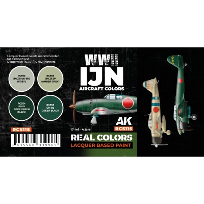 A set of Real Colors lacquer based paints WWII IJN Aircraft Colors AK-Interactive RCS 115 детальное изображение Наборы красок Краски