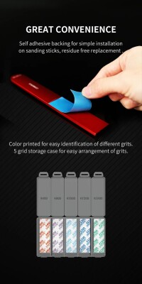 Set of self-adhesive sandpaper #400 - #1500 (100 pcs) DSPIAE DSP-S01 детальное изображение Наждачная бумага Инструменты