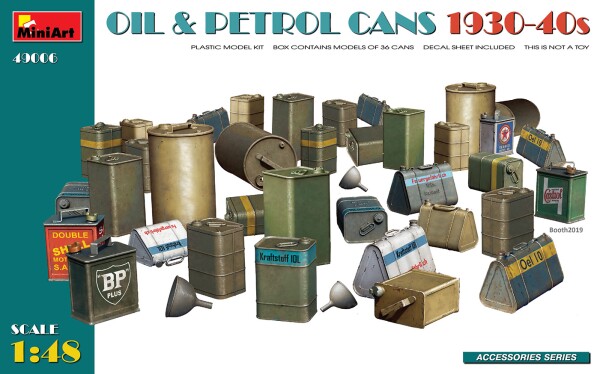 Scale model 1/48 Set of canisters for oil and gasoline of the 1930s-40s Miniart 49006 детальное изображение Аксессуары Диорамы