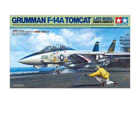Сборная модель 1/48 Самолет GRUMMAN F-14A TOMCAT (LATE MODEL) CARRIER LAUNCH SET Тамия 61122 детальное изображение Самолеты 1/48 Самолеты