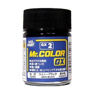 Mr. Color GX (18 ml) Ueno Black / Чорний глянсовий детальное изображение Нитрокраски Краски