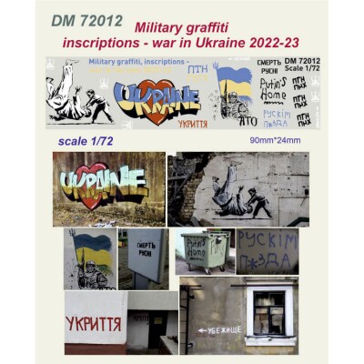 Decal 1/72 Graffiti and inscriptions on the walls. War in Ukraine 2022-24 DANModels 72012 детальное изображение Декали Афтермаркет