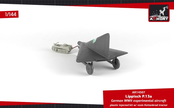 Сборная модель 1/144 Немецкий перехватчик Lippisch P.13a w/ Kettenkrad Armory Models Group 14507 детальное изображение Самолеты 1/144 Самолеты
