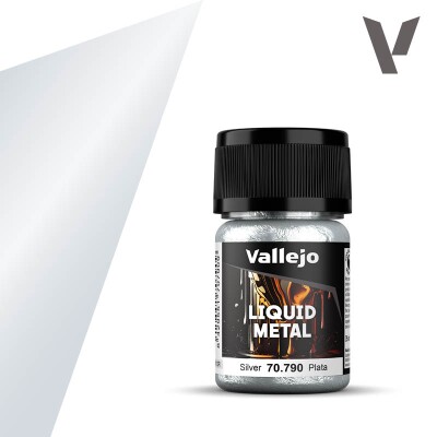 Фарба на спиртовій основі Срібло (Silver) Vallejo Liquid Metal VAL 70790 детальное изображение Металлики и металлайзеры Модельная химия