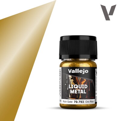 Фарба на спиртовій основі Насичене золото (Rich Gold) Vallejo Liquid Metal VAL 70793 детальное изображение Металлики и металлайзеры Модельная химия