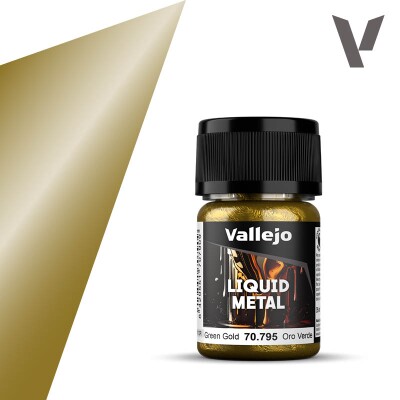 Фарба на спиртовій основі Зелене золото (Green Gold) Vallejo Liquid Metal VAL 70795 детальное изображение Металлики и металлайзеры Модельная химия