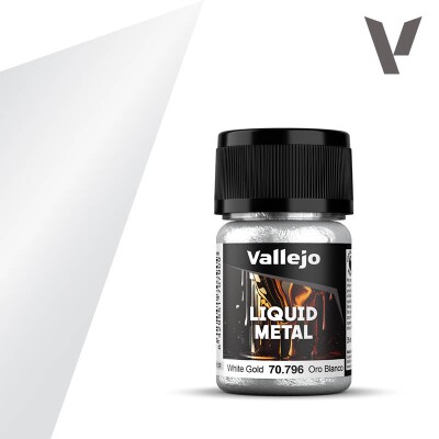 Фарба на спиртовій основі Біле золото (White Gold) Vallejo Liquid Metal VAL 70796 детальное изображение Металлики и металлайзеры Модельная химия