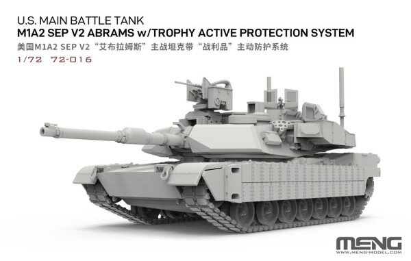 Збірна модель 1/72 Основний бойовий танк США M1A2 SEP v2 Абрамс із системою активного захисту Trophy Meng 72-016 детальное изображение Бронетехника 1/72 Бронетехника