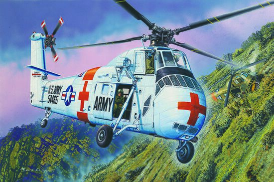 Сборная модель 1/48 Американский вертолет CH-34 US ARMY Rescue Трумпетер 02883 детальное изображение Вертолеты 1/48 Вертолеты