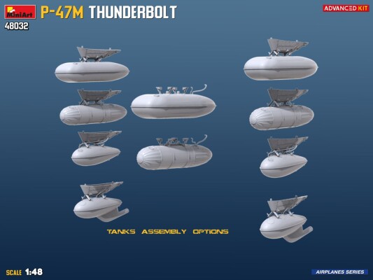 Сборная модель 1/48 Самолет Republic P-47 M Thunderbolt MiniArt 48032 детальное изображение Самолеты 1/48 Самолеты