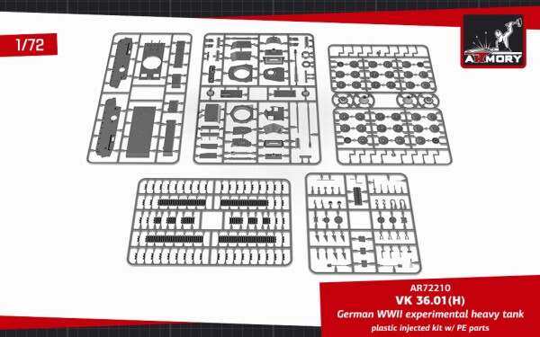 Сборная модель 1/72 Немецкий экспериментальный тяжёлый танк VK 36.01(H) Armory Models Group 72210 детальное изображение Бронетехника 1/72 Бронетехника