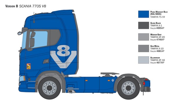 Збірна модель 1/24 вантажний автомобіль / тягач Scania 770 S V8 &quot;White Cab&quot; Italeri 3965 детальное изображение Грузовики / прицепы Гражданская техника