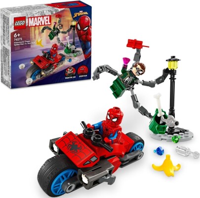 Spider-Man vs. Motorcycle Chase. Doctor Octopus LEGO Super Heroes 76275 детальное изображение Marvel Lego