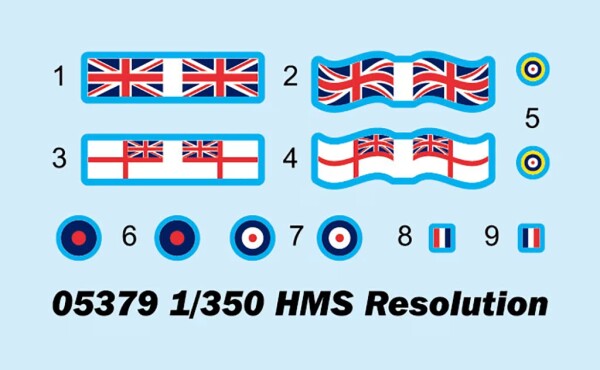 Збірна модель 1/350 Британський лінкор HMS Resolution Trumpeter 05379 детальное изображение Флот 1/350 Флот