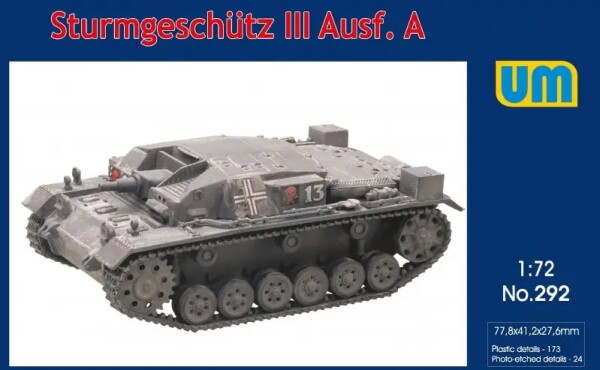 Сборная модель 1/72 САУ Sturmgeschutz III мод.A ЮниМоделс 292 детальное изображение Бронетехника 1/72 Бронетехника