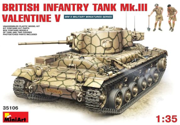 British infantry tank Mk.III Valentine Mk.V c/crew. детальное изображение Бронетехника 1/35 Бронетехника