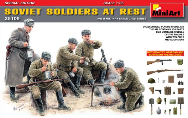 Радянські солдати на відпочинку детальное изображение Фигуры 1/35 Фигуры