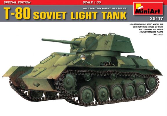 Т-80 Советский лёгкий танк детальное изображение Бронетехника 1/35 Бронетехника