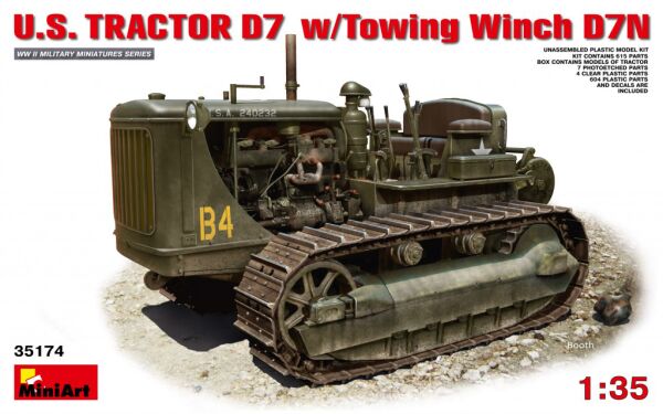 American heavy tractor D7 with towing winch детальное изображение Автомобили 1/35 Автомобили