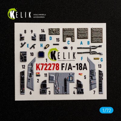 F/A-18 A Hornet декаль інтер'єр для комплекту Academy 12411 1/72 KELIK K72278 детальное изображение 3D Декали Афтермаркет