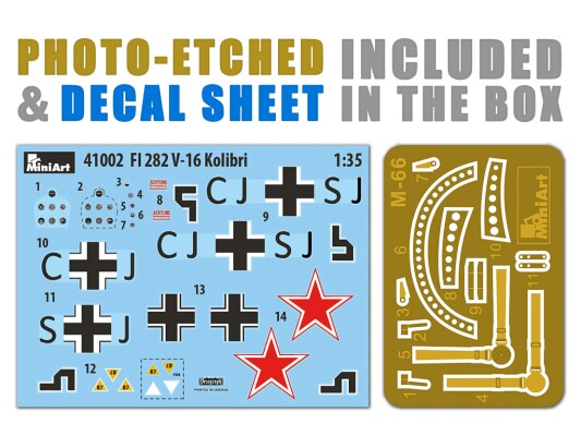 Сборная модель 1/35 Лёгкий немецкий разведывательный вертолёт Фл 282 Б-16 Колибри Miniart 41002 детальное изображение Вертолеты 1/35 Вертолеты