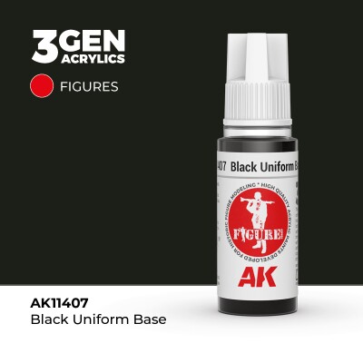 Акрилова фарба BLACK UNIFORM BASE-ЧОРНА УНІФОРМА FIGURES АК-interactive AK11407 детальное изображение Figure Series AK 3rd Generation