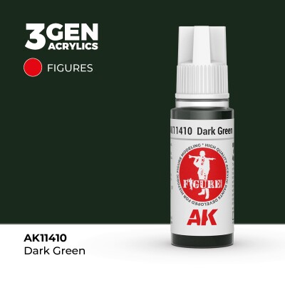 Акрилова фарба DARK GREEN – ТЕМНО-ЗЕЛЕНИЙ FIGURES АК-інтерактив AK11410 детальное изображение Figure Series AK 3rd Generation