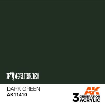 Акриловая краска DARK GREEN – ТЕМНО-ЗЕЛЕНЫЙ FIGURES АК-интерактив AK11410 детальное изображение Figure Series AK 3rd Generation
