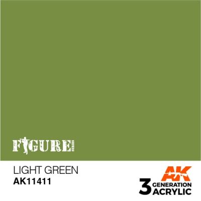 Акрилова фарба LIGHT GREEN - СВІТЛО - ЗЕЛЕНИЙ FIGURES АК-інтерактив AK11411 детальное изображение Figure Series AK 3rd Generation