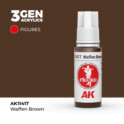 Акрилова фарба WAFFEN BROWN – НІМЕЦЬКИЙ КОРИЧНЕВИЙ FIGURE АК-interactive AK11417 детальное изображение Figure Series AK 3rd Generation