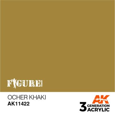 Акриловая краска OCHER KHAKI – ХАКИ ОХРА FIGURES АК-интерактив AK11422 детальное изображение Figure Series AK 3rd Generation