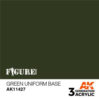 Acrylic paint GREEN UNIFORM BASE – FIGURE AK-interactive AK11427 детальное изображение Figure Series AK 3rd Generation