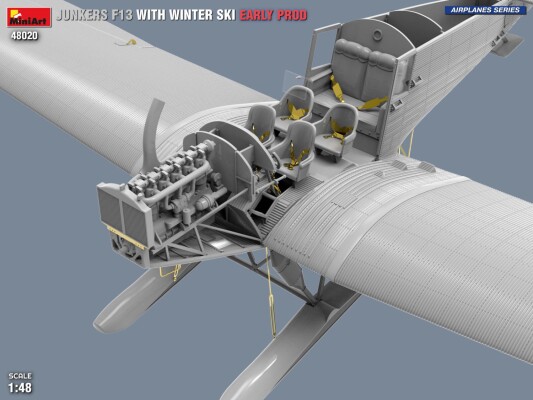 Сборная модель 1/48 Самолет Юнкерс F13 с зимними лыжами: ранняя стадия производства MiniArt 48020 детальное изображение Самолеты 1/48 Самолеты