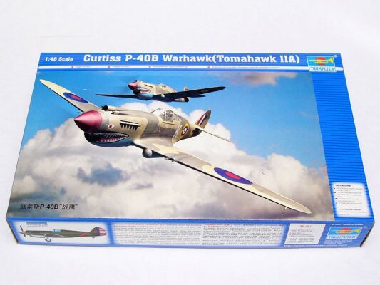 Сборная модель 1/48 Cамолет Curtiss P-40B &quot;Warhawk&quot; Трумпетер 02807 детальное изображение Самолеты 1/48 Самолеты