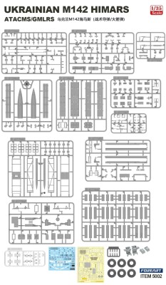 Збірна модель 1/35 Українська система залпового вогню M142 HIMARS ATACMS/GMLRS Foreart 5002 детальное изображение Реактивная система залпового огня Военная техника