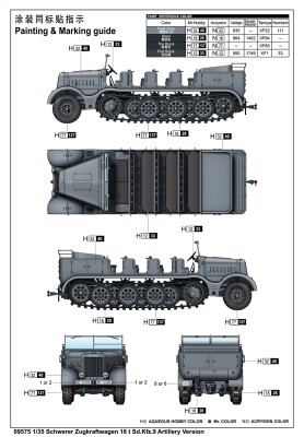 Збірна модель 1/35 Sd.Kfz.9 18-тонний напівгусеничний артилерійський транспорт Trumpeter 09575 детальное изображение Автомобили 1/35 Автомобили