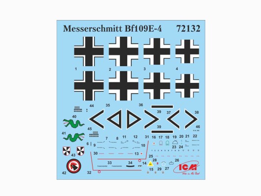 Збірна модель 1/72 Літак Messerschmitt Bf 109E-4 ICM 72132 детальное изображение Самолеты 1/72 Самолеты