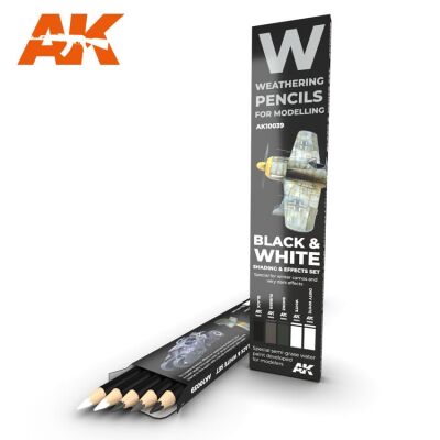 Watercolor pencil set Black and White / Набір олівців: чорний та білий детальное изображение Weathering Weathering