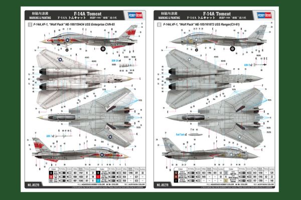 Сборная модель американского истребителя F-14A Tomcat VF-1, &quot;Wolf Pack&quot; детальное изображение Самолеты 1/72 Самолеты
