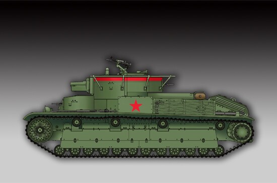 Сборная модель 1/72 Советский средний танк Т-28 (сварной) Трумпетер 07150 детальное изображение Бронетехника 1/72 Бронетехника