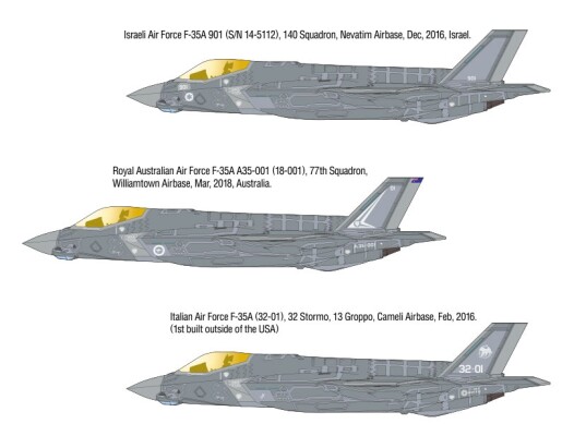 Збірна модель 1/72 Літак F-35A Lightning II «ВВС семи країн» Academy 12561 детальное изображение Самолеты 1/72 Самолеты