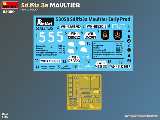 Збірна модель 1/35 Напівгусеничні вантажівки Sd.Kfz.3a Maultier. (Рання версія) MiniArt 53050 детальное изображение Автомобили 1/35 Автомобили