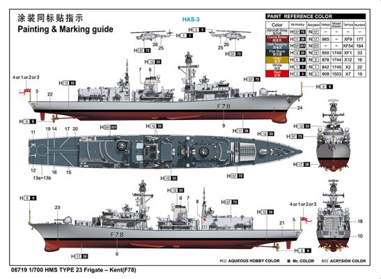 MS TYPE 23 Frigate – Kent(F78) детальное изображение Флот 1/700 Флот
